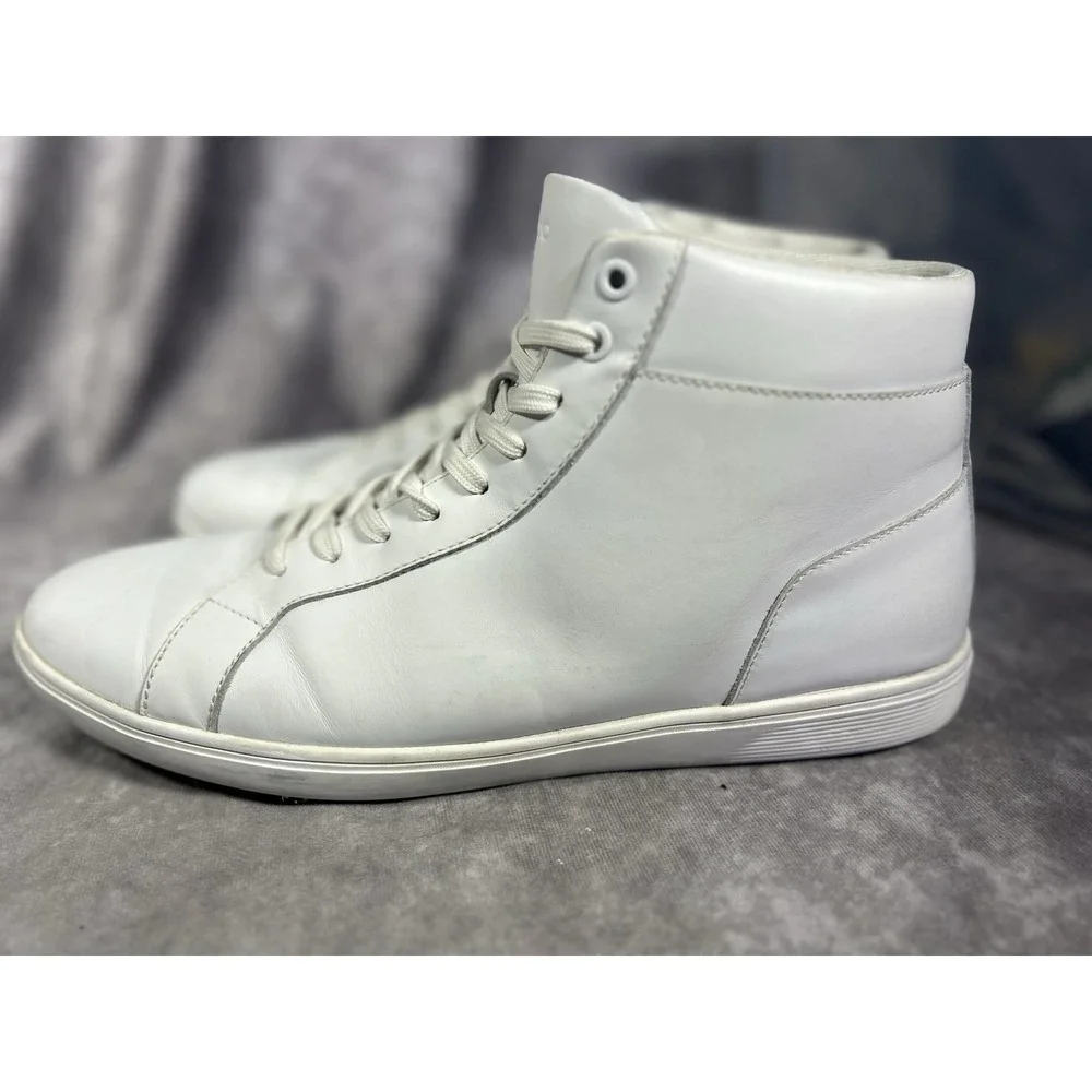 ALDO Mens Size 13 White High Top Sneakers Lace Up Casual Fashion Shoes